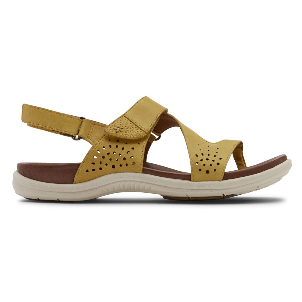 Rockport Women's Cobb Hill Rubey Thong Sandals - Yellow - USA (9815QGBAH)